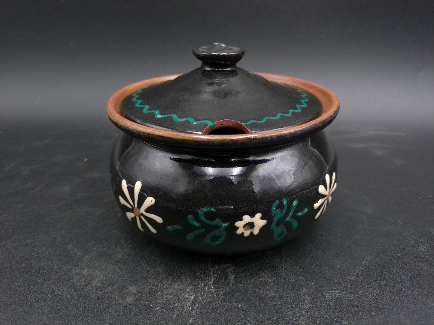 Pottery Jam Pot Flower Design