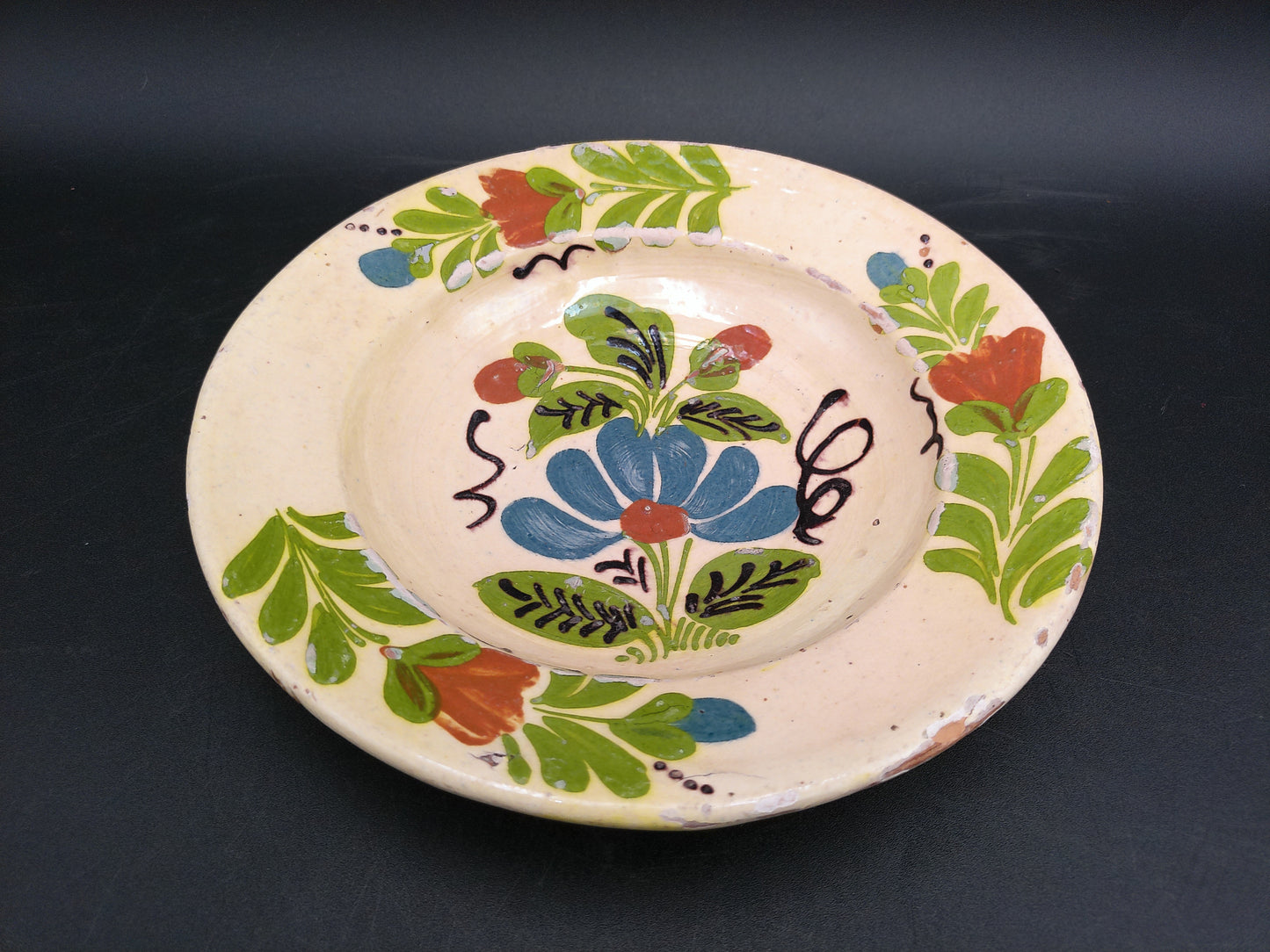 Pottery  two Decorative Wall Plates Vintage