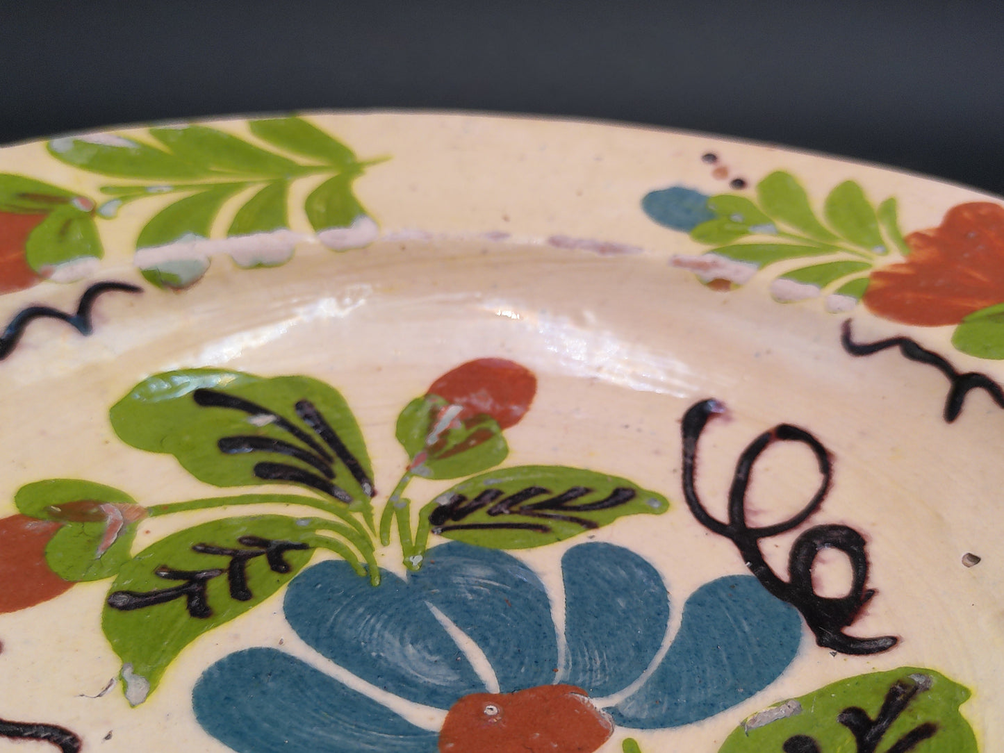 Pottery  two Decorative Wall Plates Vintage