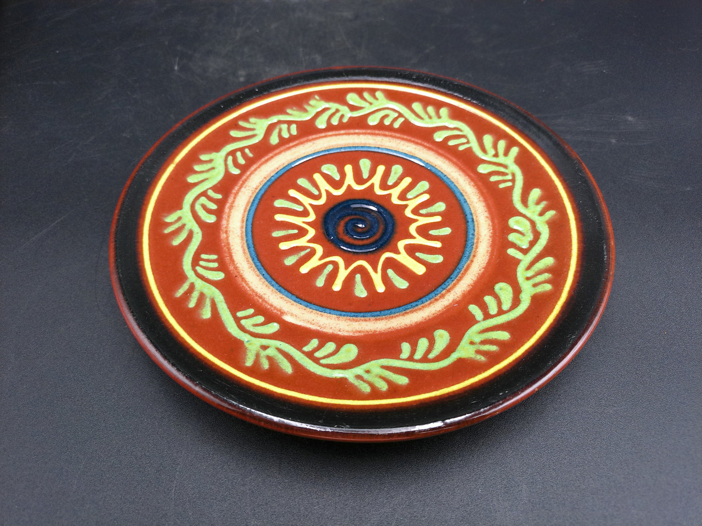 Pottery  two Decorative Wall Plates Vintage