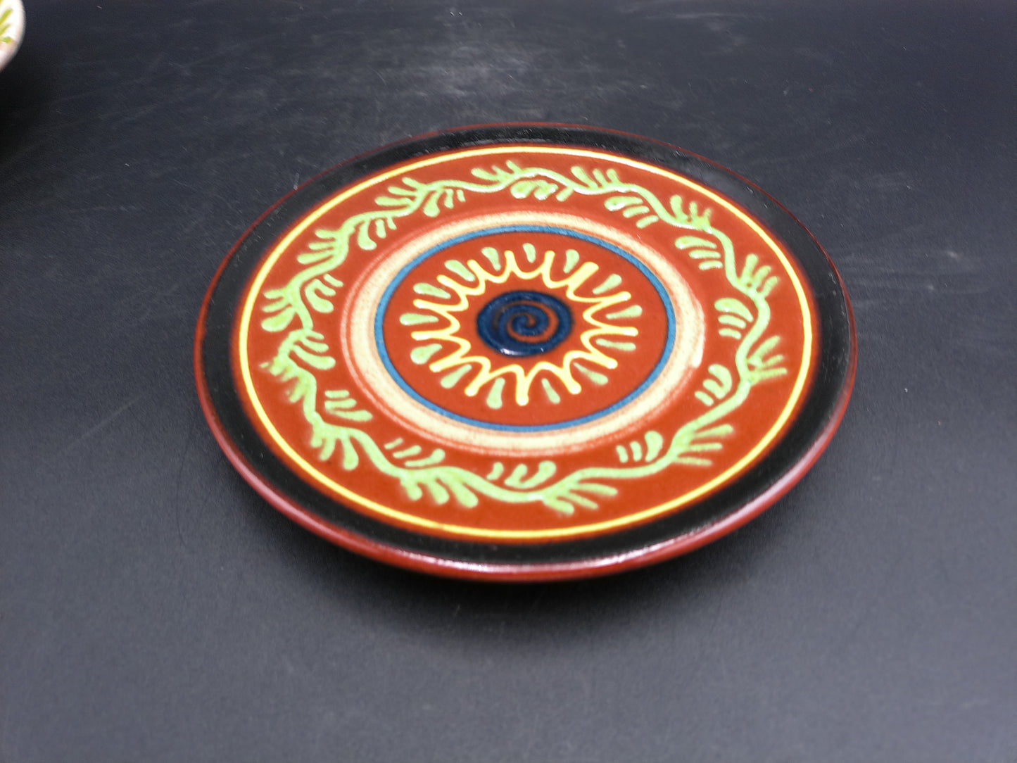 Pottery  two Decorative Wall Plates Vintage