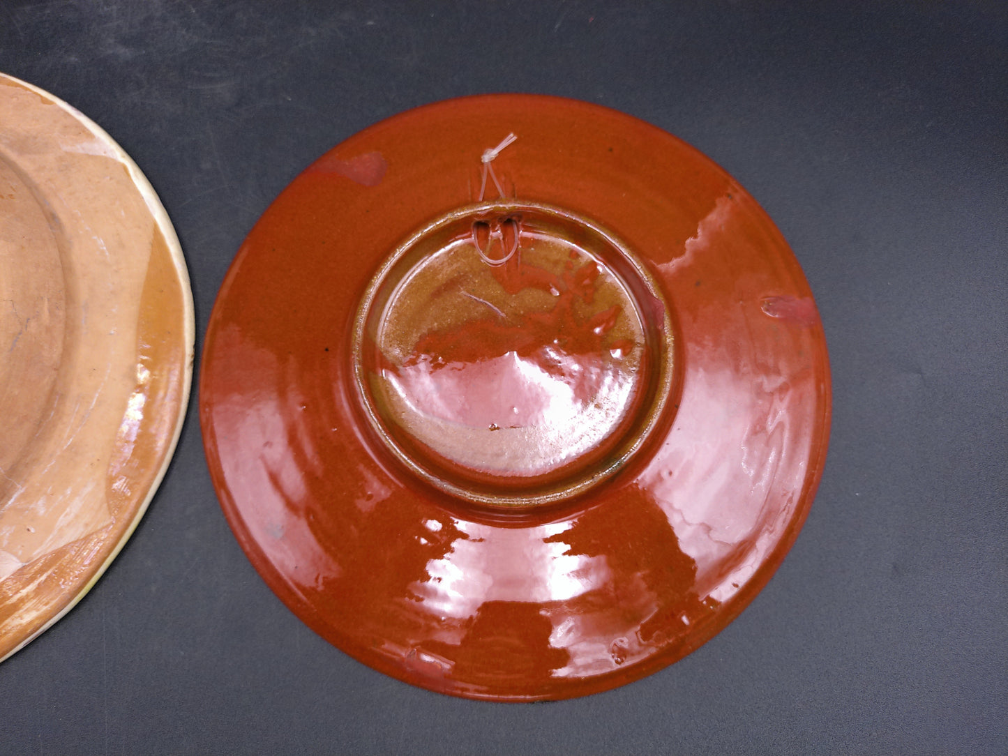 Pottery  two Decorative Wall Plates Vintage