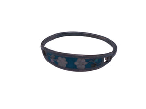 Mexican Silver and blue flower Child Bracelet Vintage