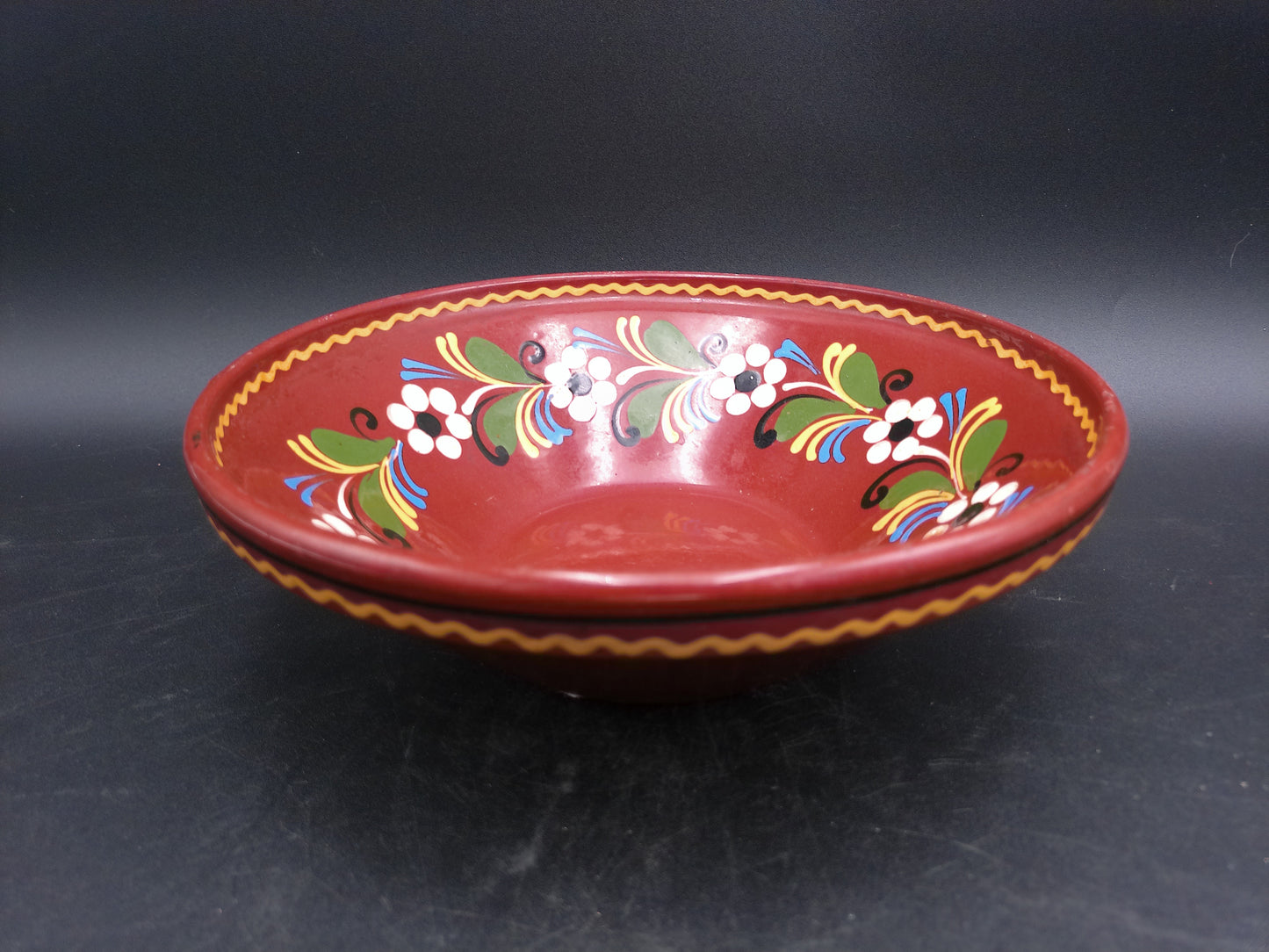 Hand Painted  Decorative Floral Wall Plate Likely French Design