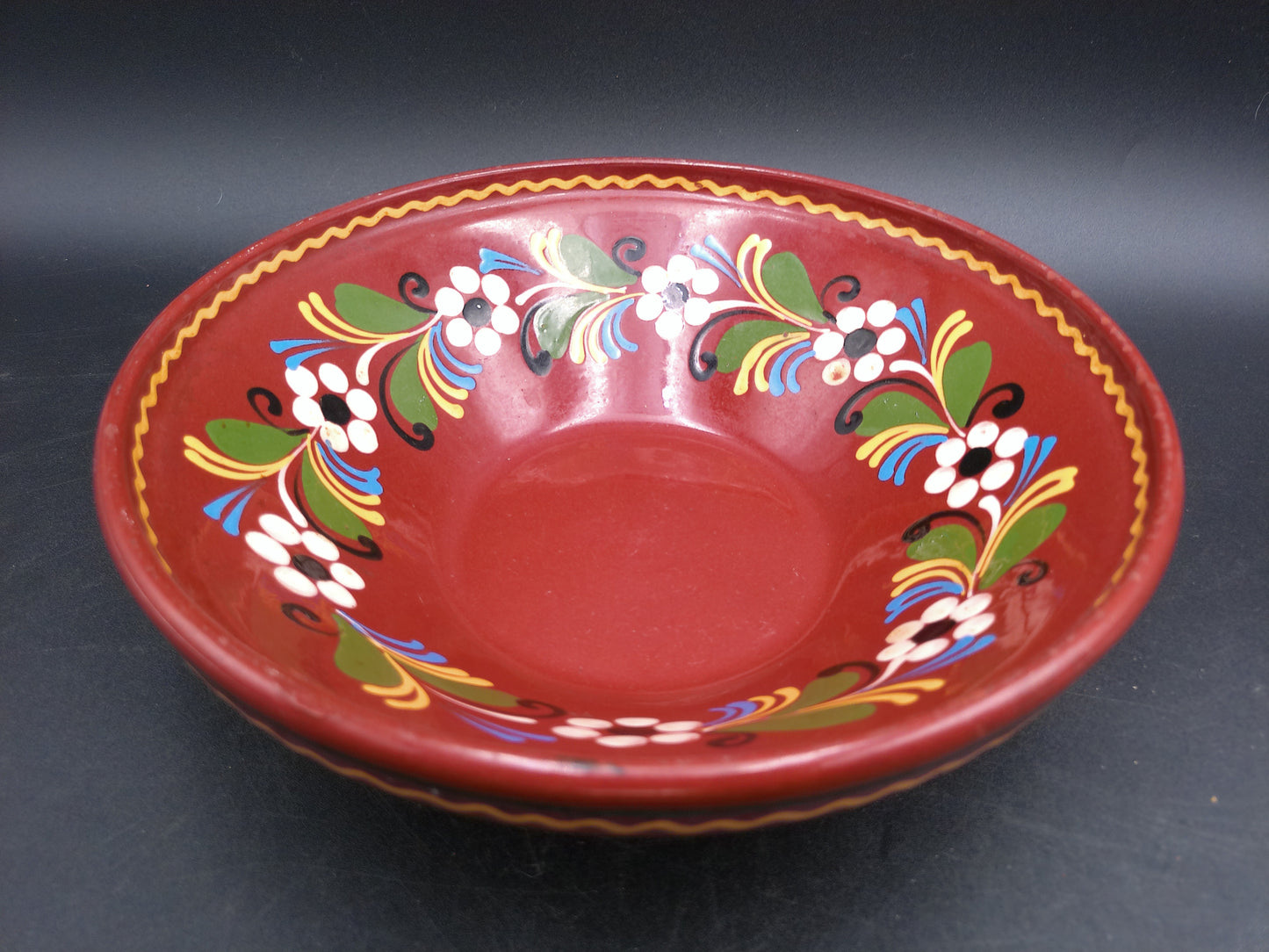 Hand Painted  Decorative Floral Wall Plate Likely French Design