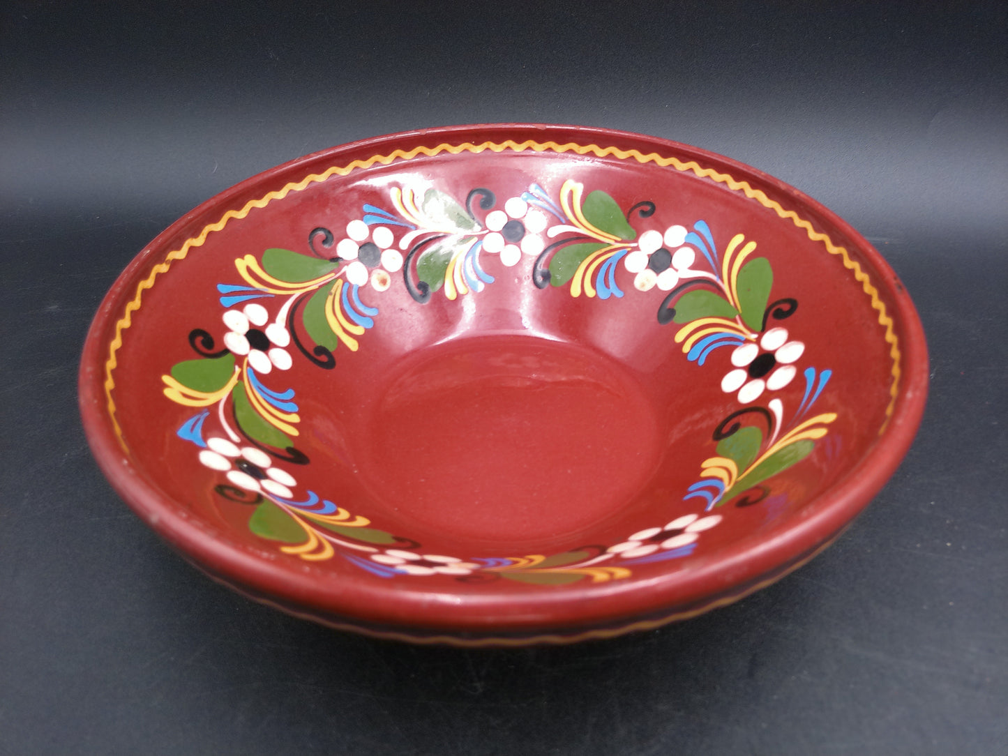 Hand Painted  Decorative Floral Wall Plate Likely French Design