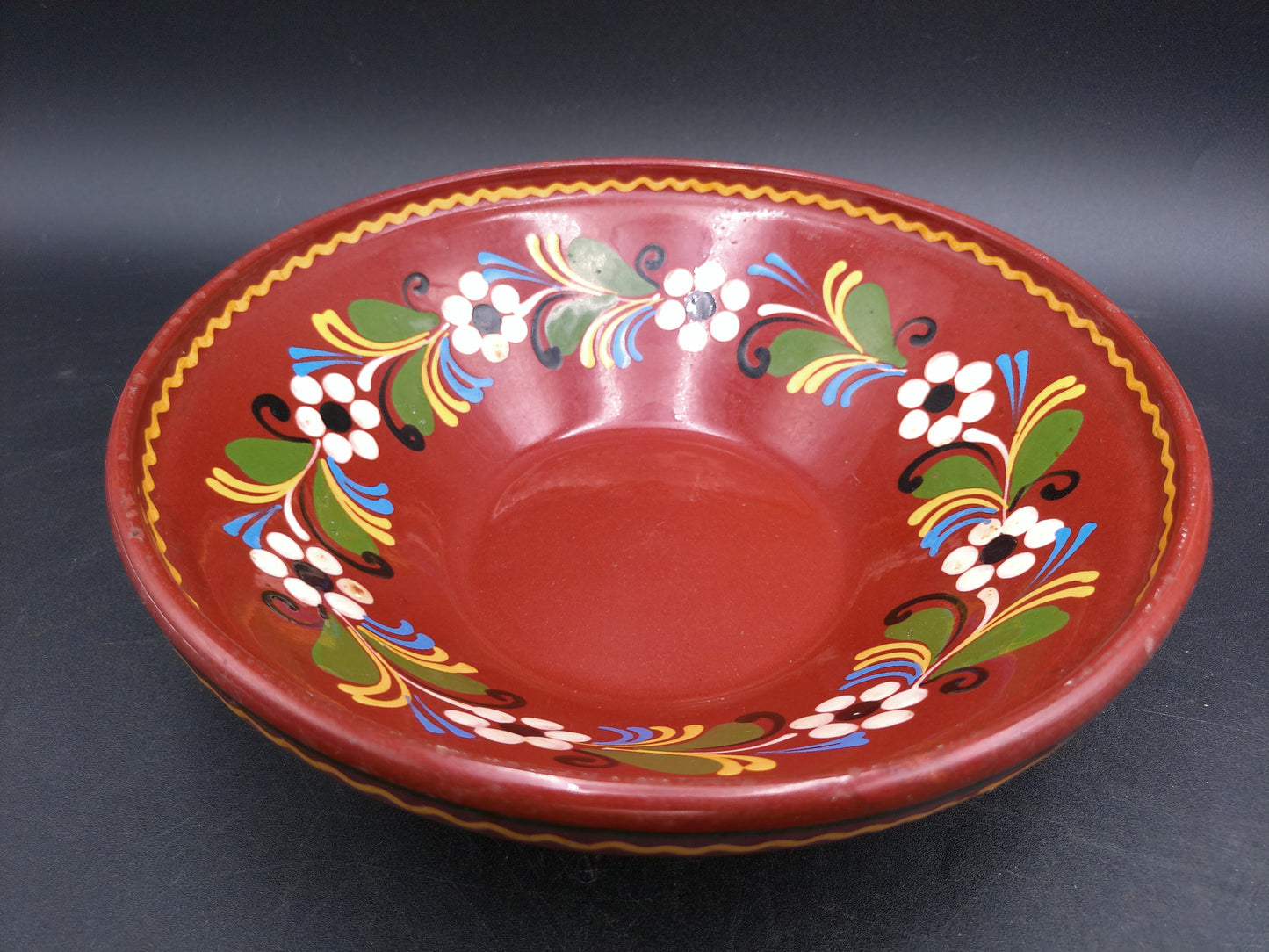 Hand Painted  Decorative Floral Wall Plate Likely French Design
