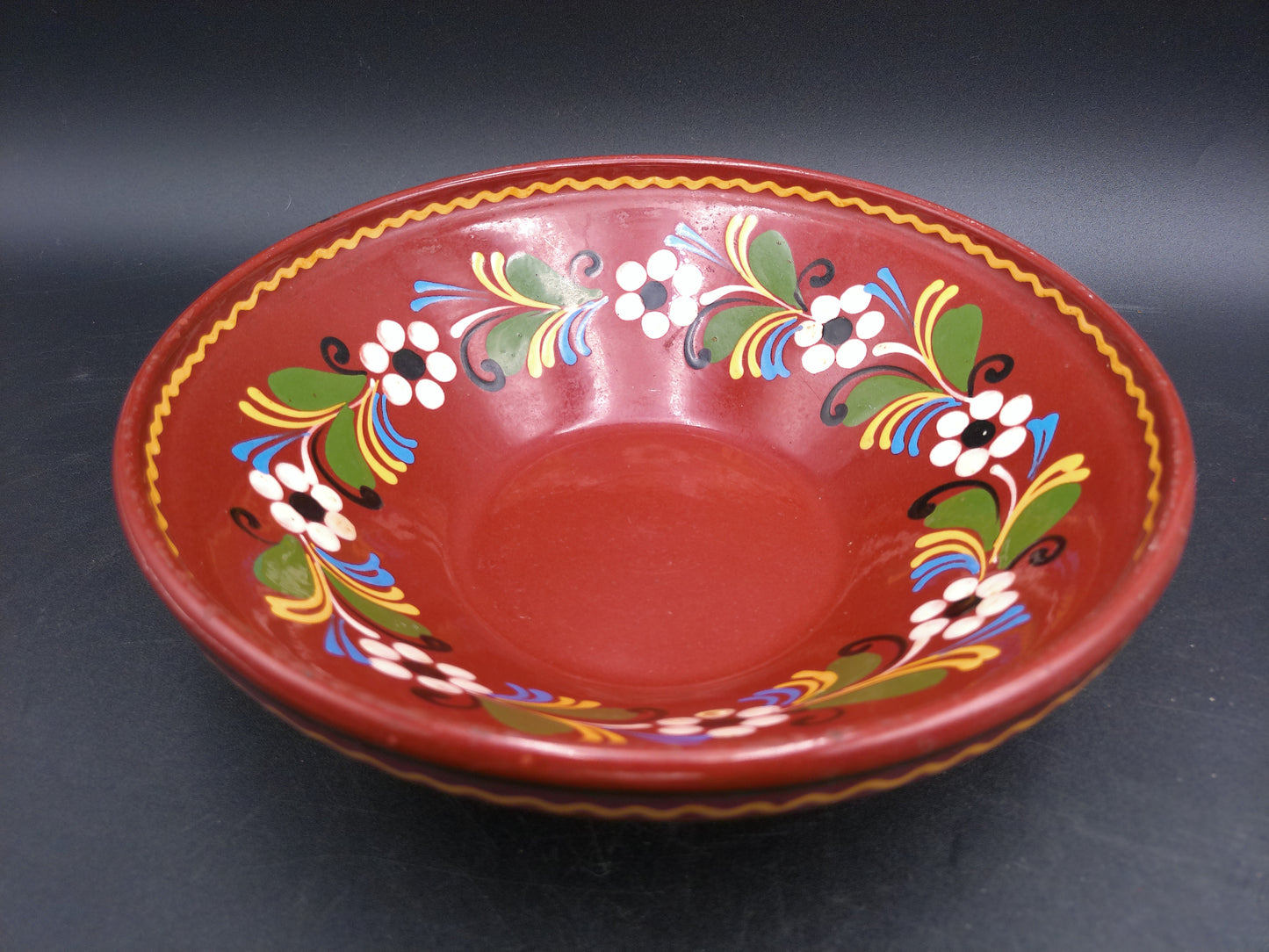Hand Painted  Decorative Floral Wall Plate Likely French Design