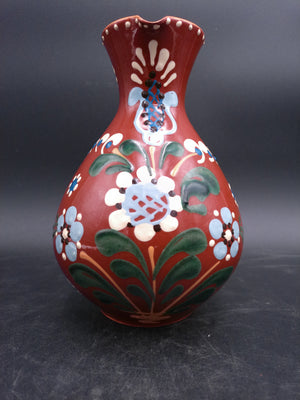 Milk Water Jug Pitcher Hand Made and Hand Painted Brown