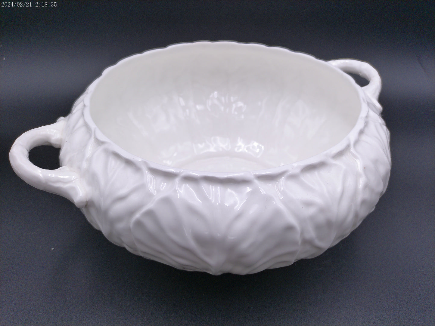 Coalport Bone China Bowl Cabbage Leaf White Porcelain