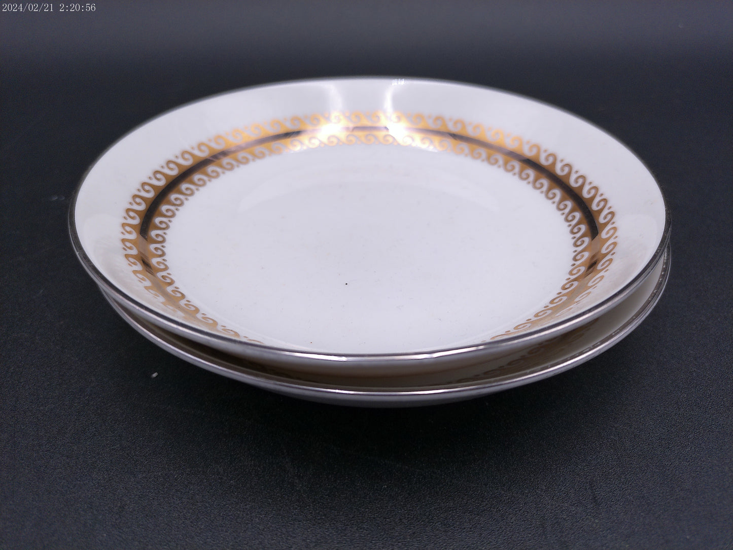 Gold Designed Plates lot of 2 unique design Vintage