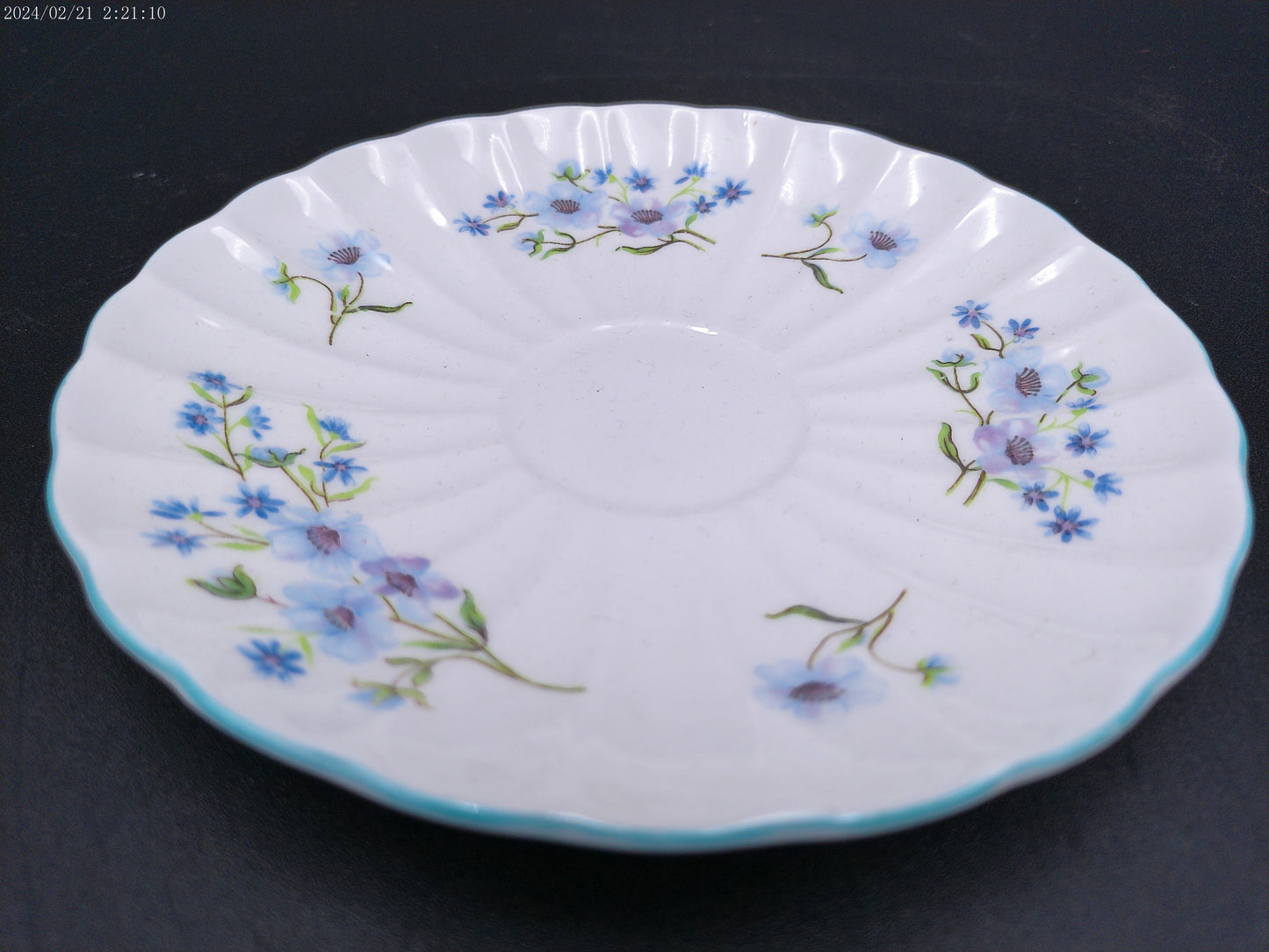 Shelley England Fine Bone China "Blue Rock" 13591 Saucer and another plate