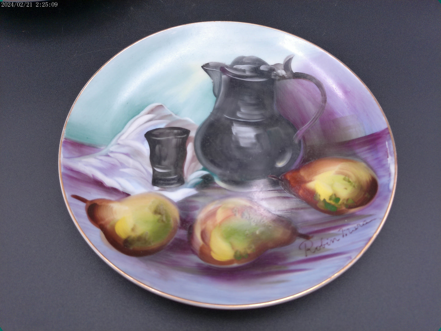 Handpainted ceramic plates 4  by Robin Mara and a Cup