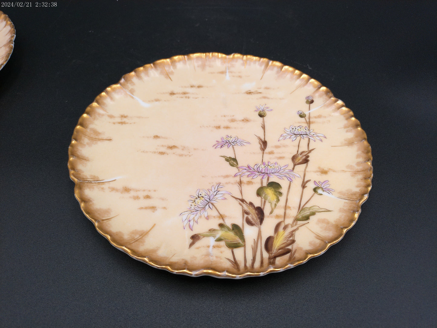 Floral Design Plate Dish Lot of 3 antique