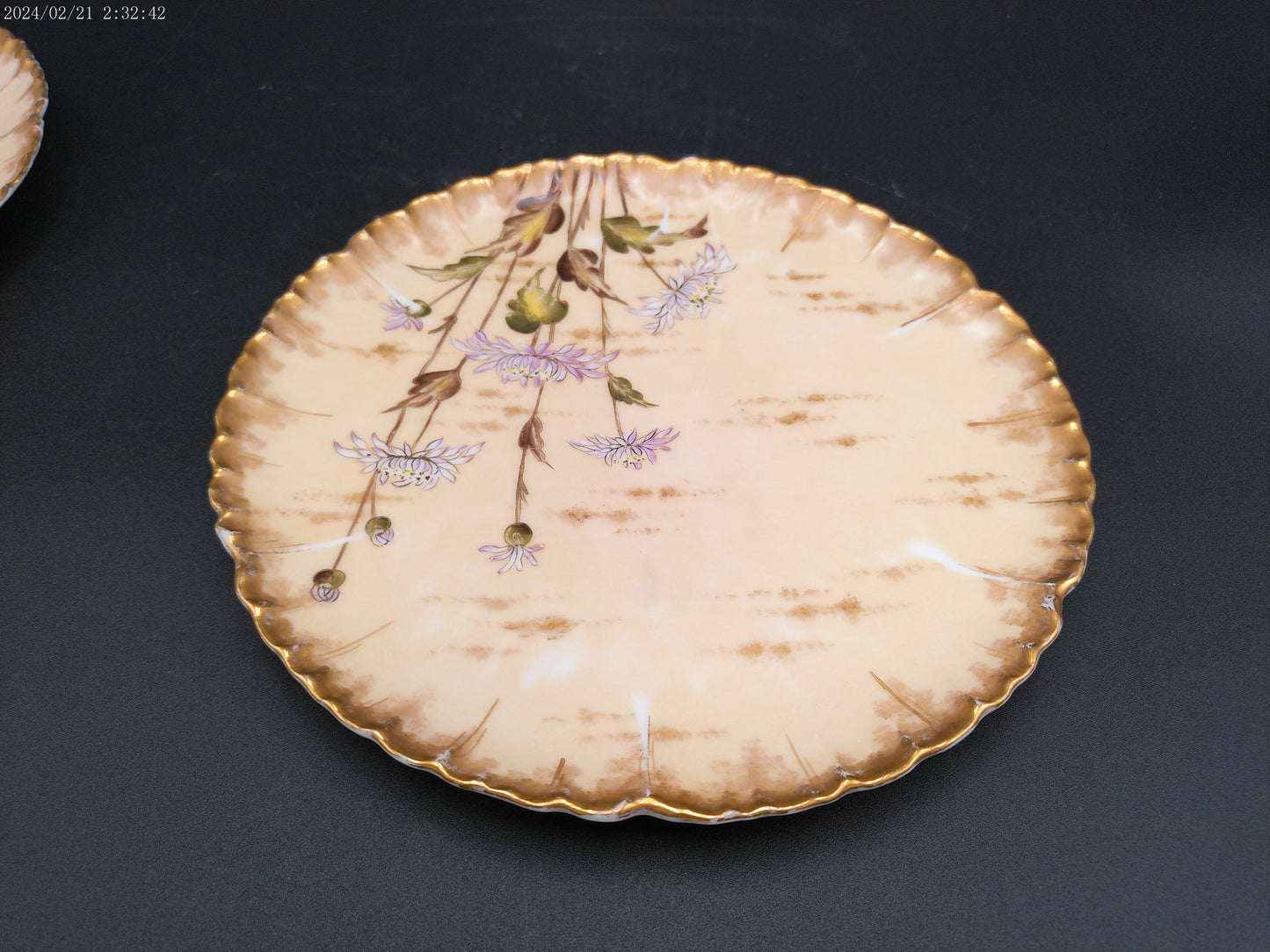 Floral Design Plate Dish Lot of 3 antique