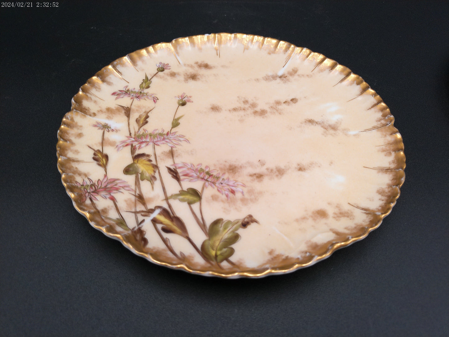 Floral Design Plate Dish Lot of 3 antique