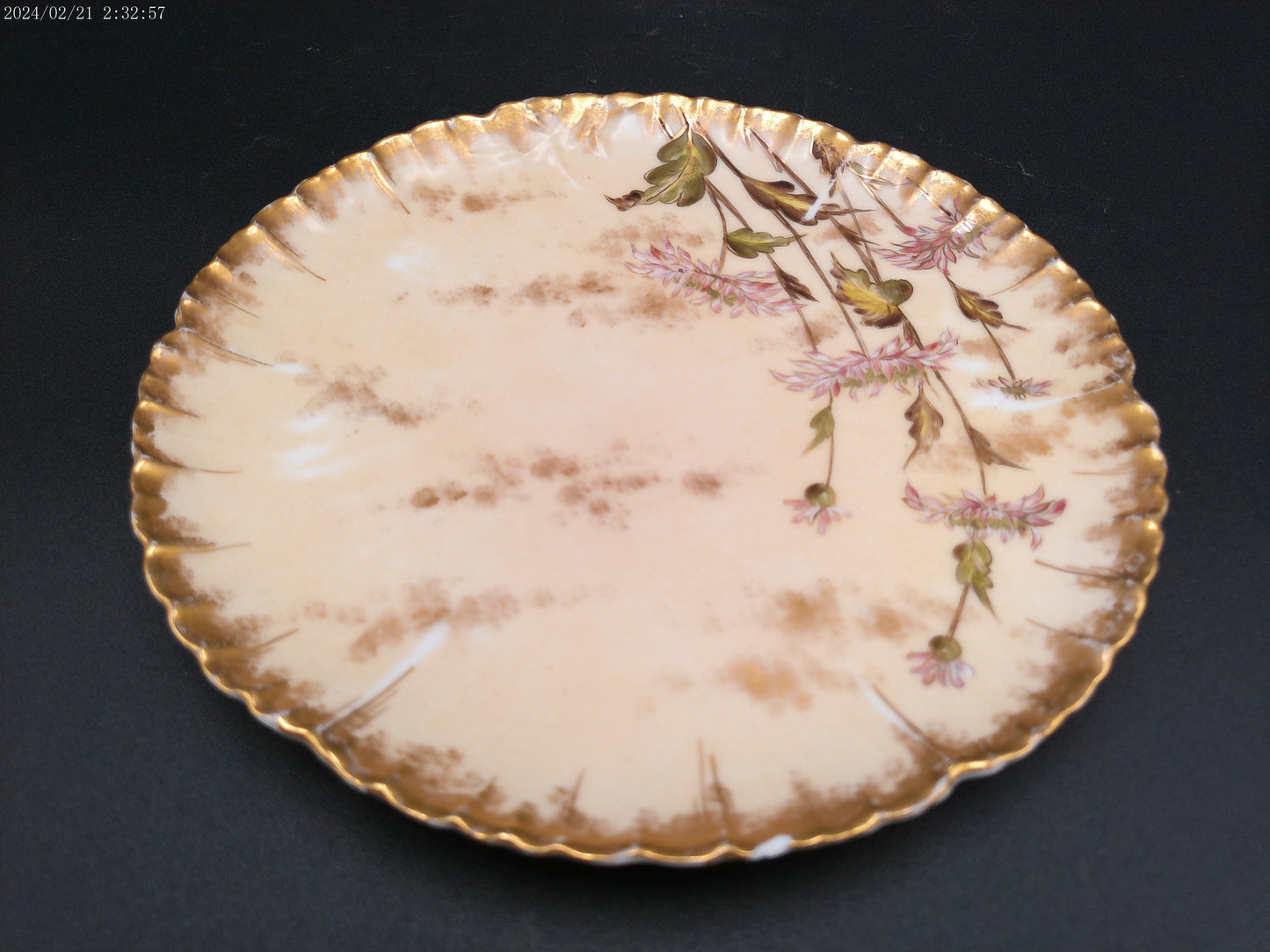 Floral Design Plate Dish Lot of 3 antique