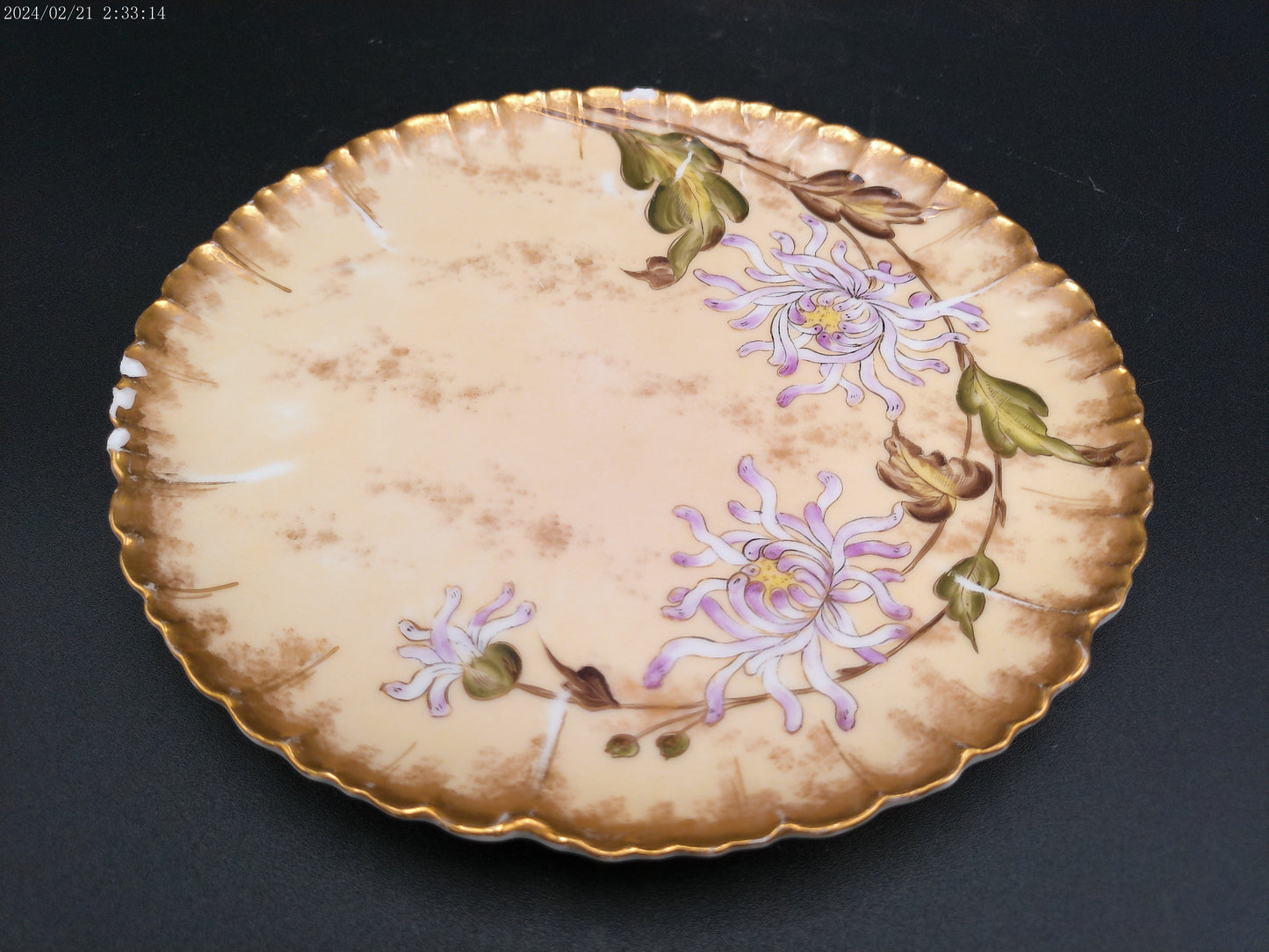 Floral Design Plate Dish Lot of 3 antique