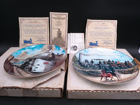 Competition by Jim Deneen Classic American Trains Plate Collection Lot of 2 Limited Edition