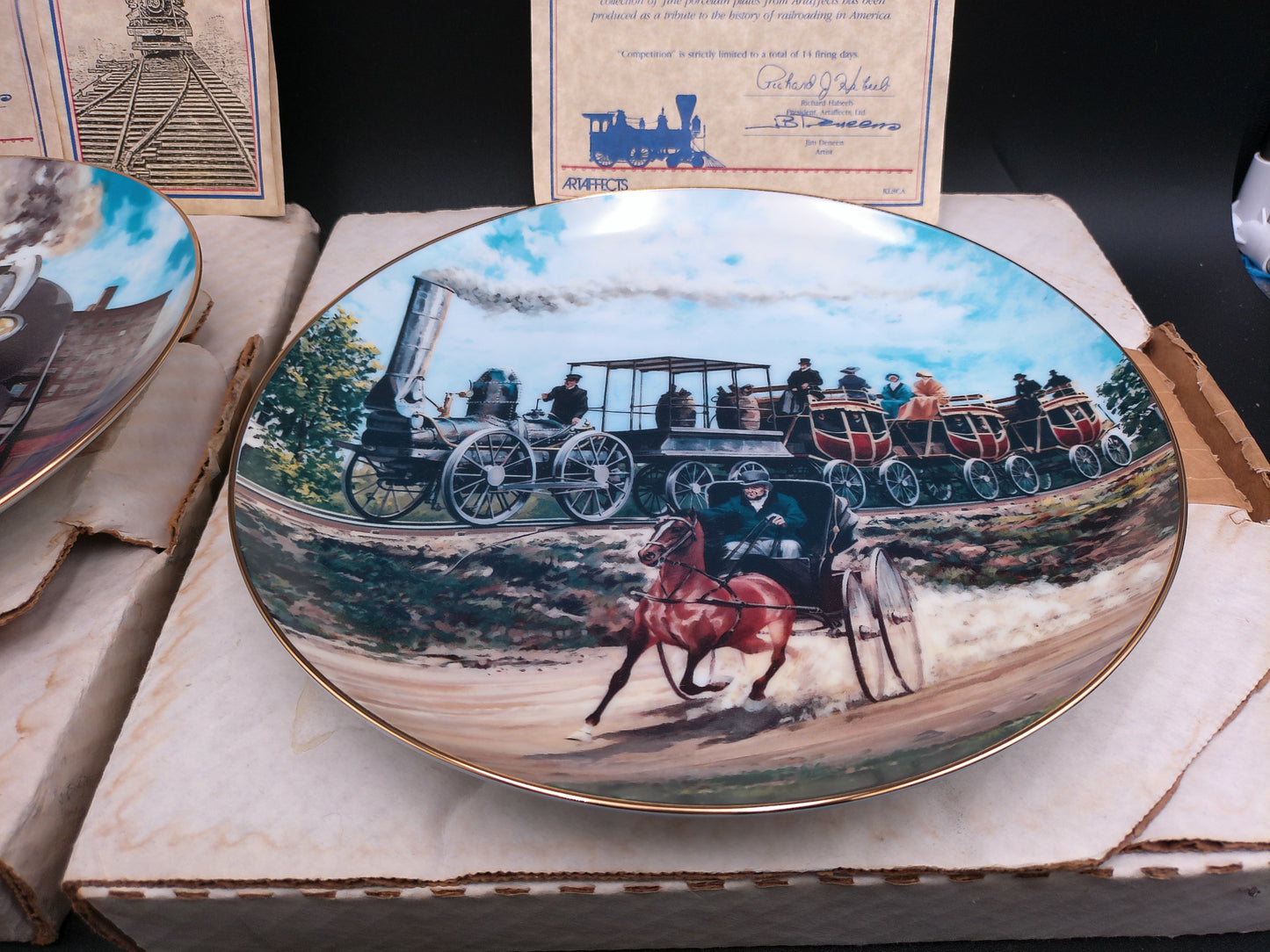 Competition by Jim Deneen Classic American Trains Plate Collection Lot of 2 Limited Edition
