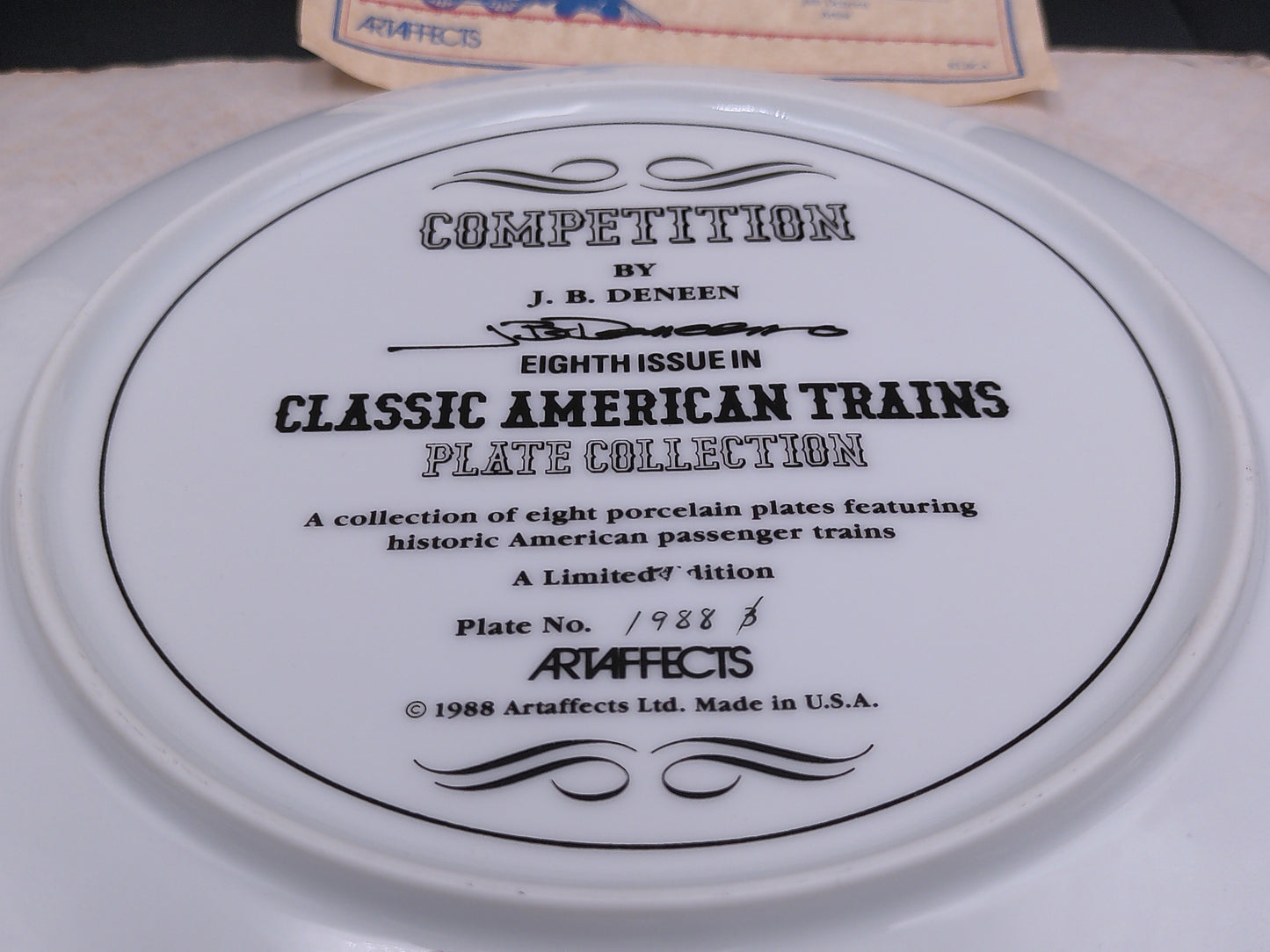 Competition by Jim Deneen Classic American Trains Plate Collection Lot of 2 Limited Edition