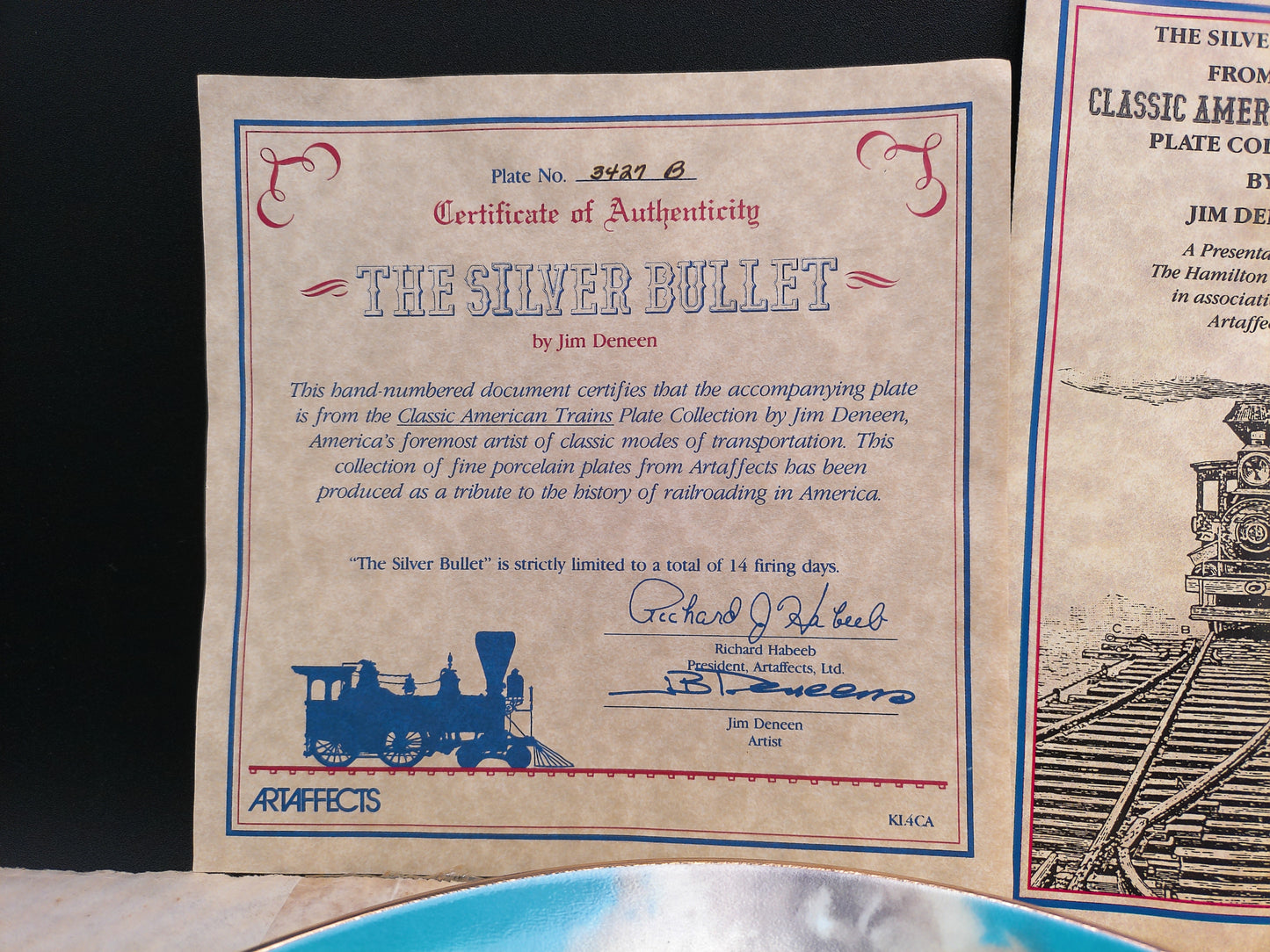 Competition by Jim Deneen Classic American Trains Plate Collection Lot of 2 Limited Edition