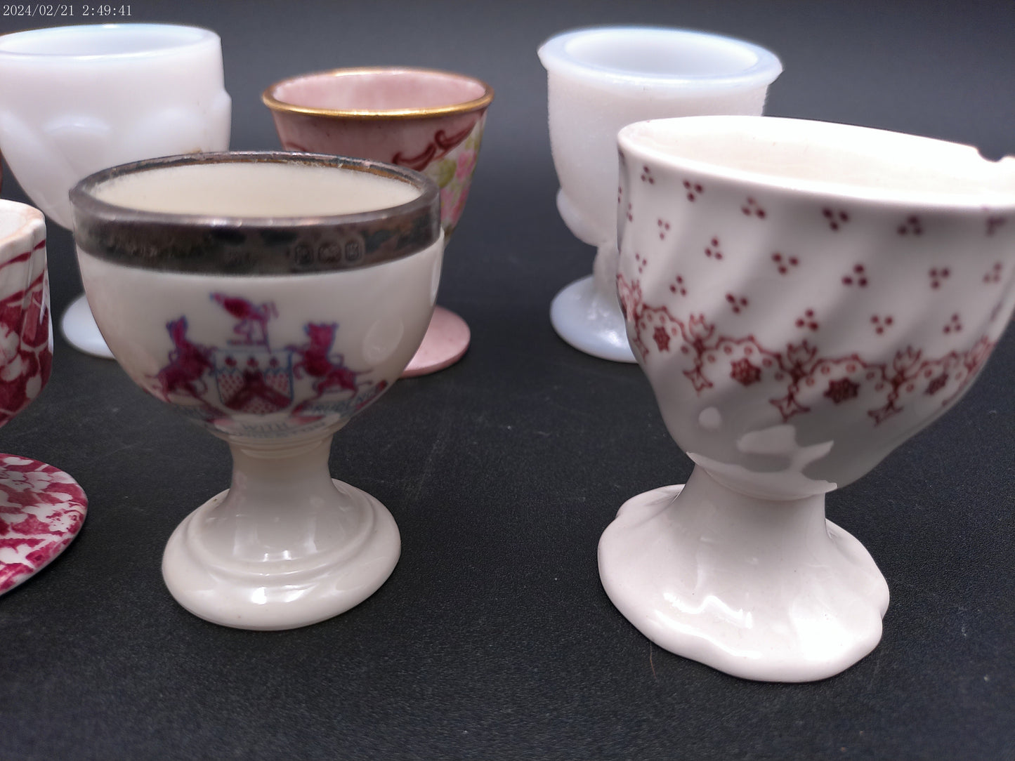 Collection of 10 Egg Cups including Royal Doulton Antique