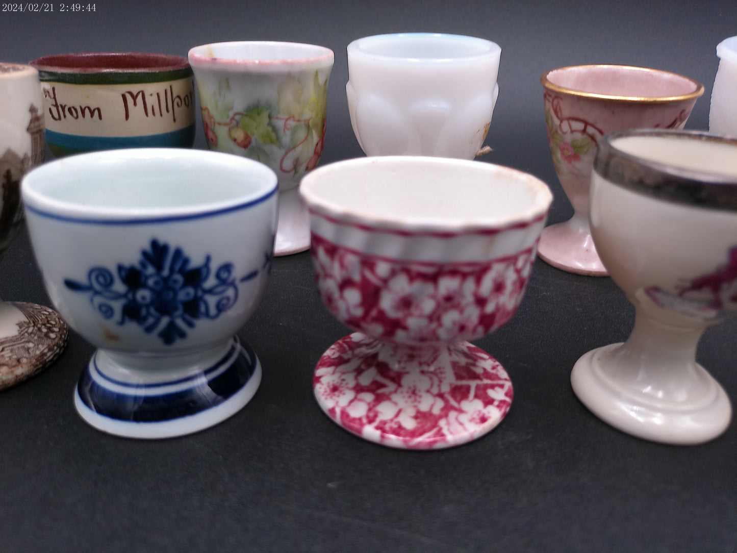 Collection of 10 Egg Cups including Royal Doulton Antique