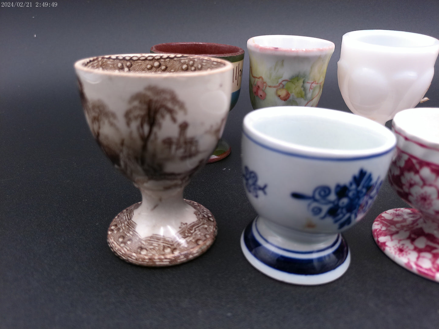 Collection of 10 Egg Cups including Royal Doulton Antique
