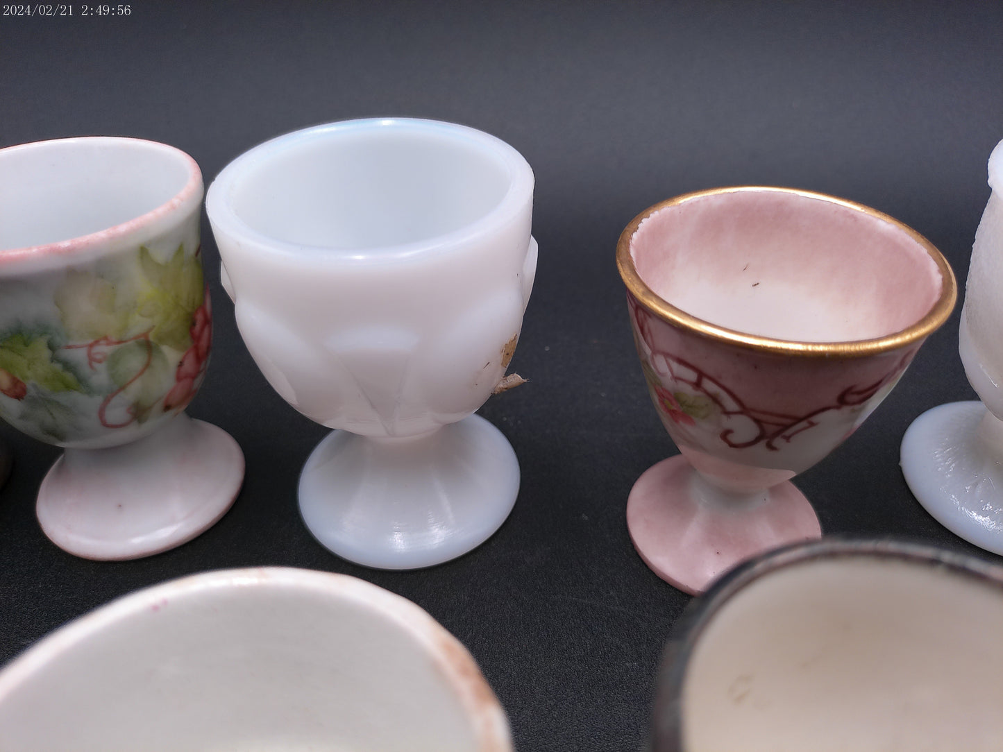 Collection of 10 Egg Cups including Royal Doulton Antique