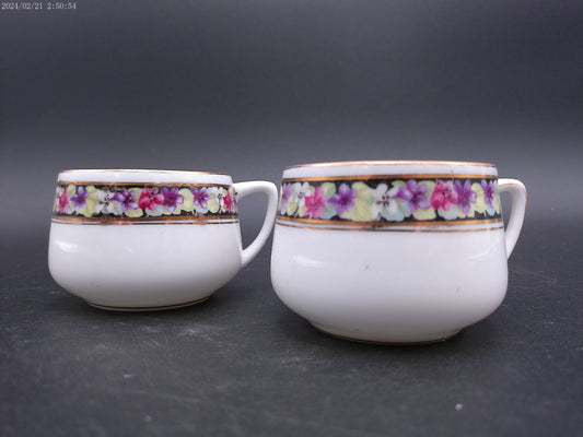 Porcelain ASTA J.Z.Co Selb Germany White Floral Tee of coffe cups Vintage