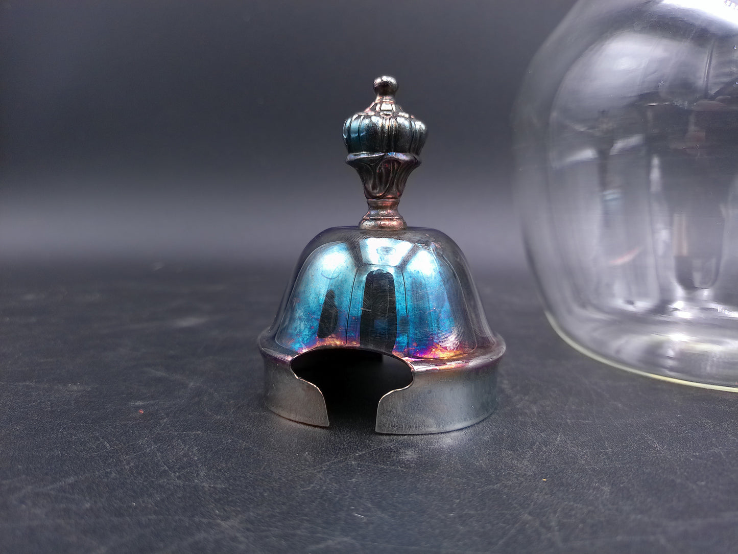 Silver Plate Glass Coffee Tea Carafe With Candle Warmer Base