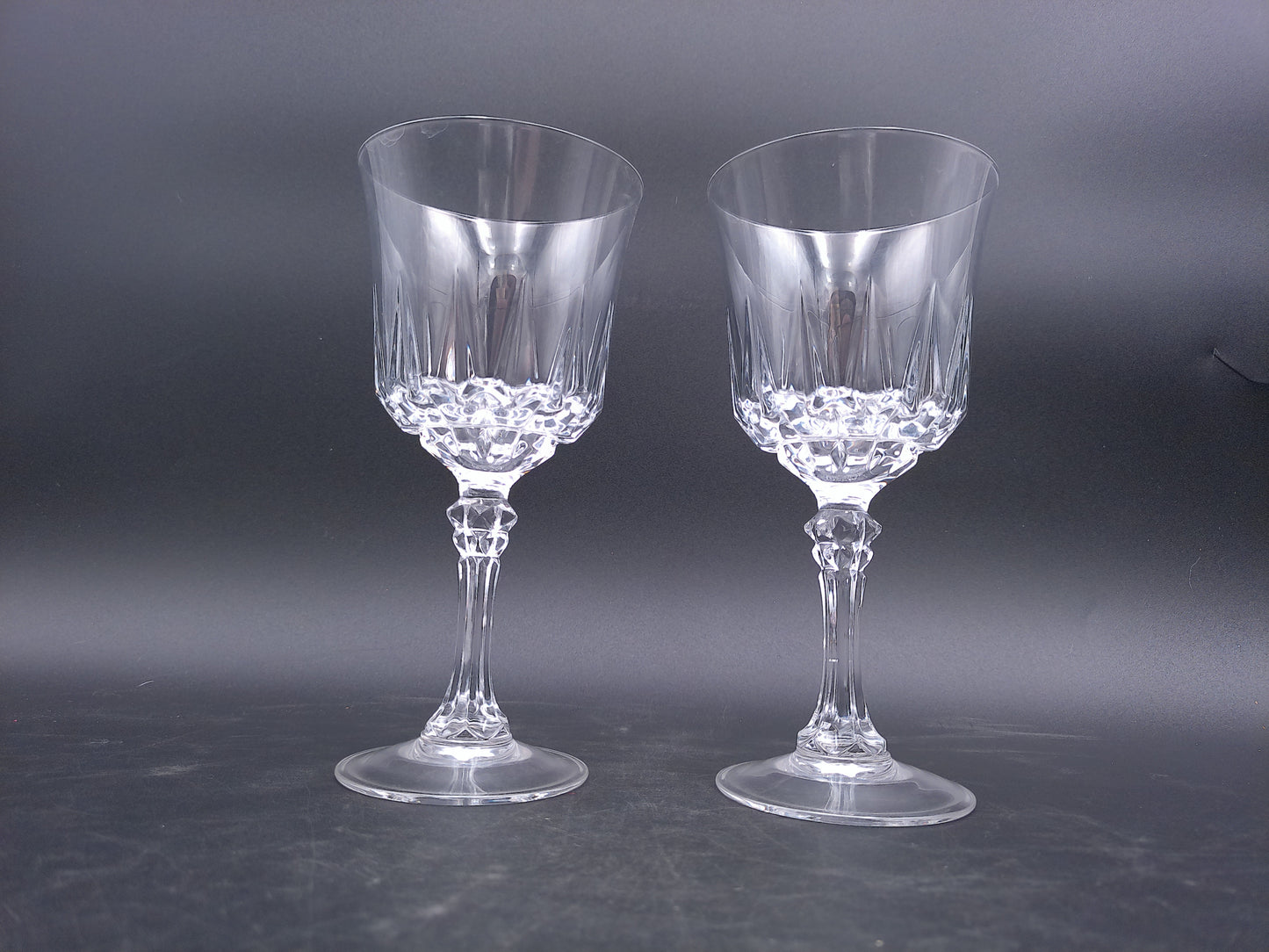 Water Goblet Wine Glass Crystal St. Germain Durand Vintage - Set of 2