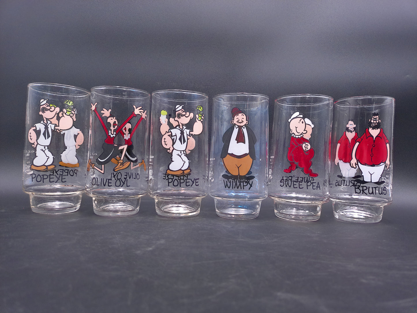 Coca Cola Kollect-A-Set Series Popeye Glasses Glass 1975