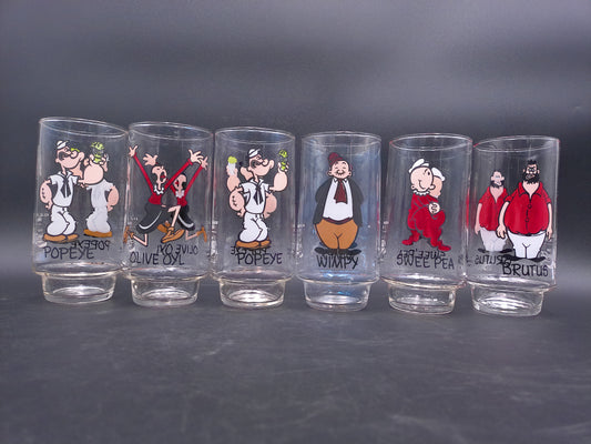 Coca Cola Kollect-A-Set Series Popeye Glasses Glass 1975