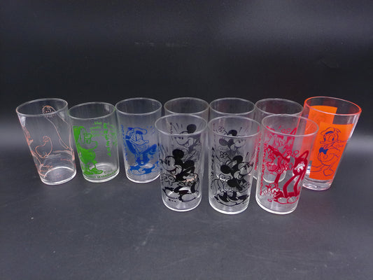 Disney Glasses Mickey Mouse Donald Duck Others Lot of 10 Vintage