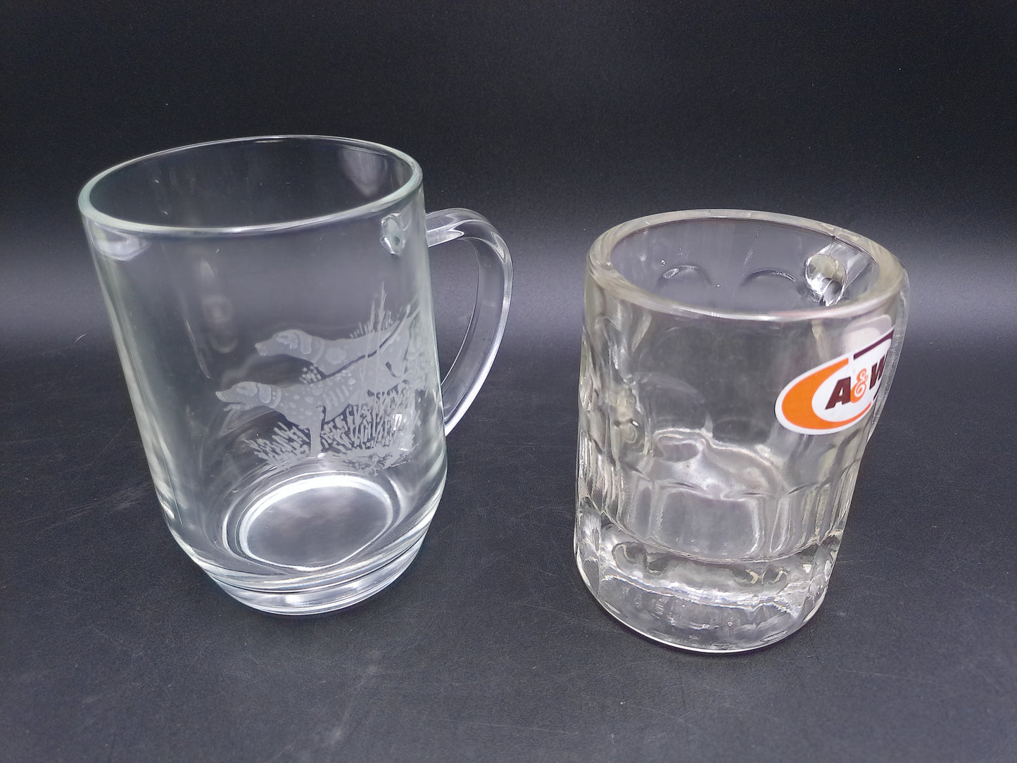 A & W Root Beer Mug Vintage and Mug with Hunting Dogs on Mug
