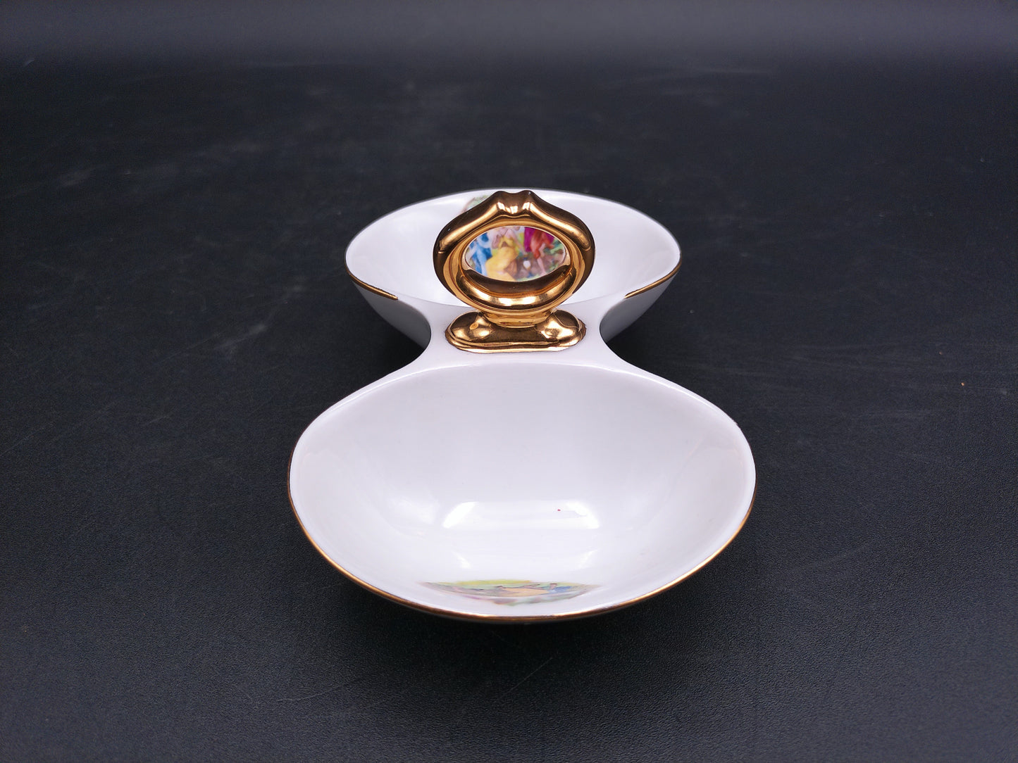 Czech Madonna Porcelain Tureen Bowl Gold Plated ans small Sauce Bowl 1900s