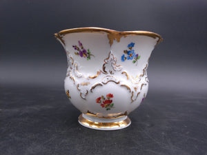 Meissen B Form Strewn Flowers Gold Gilt Bowl Cup Early 1900s