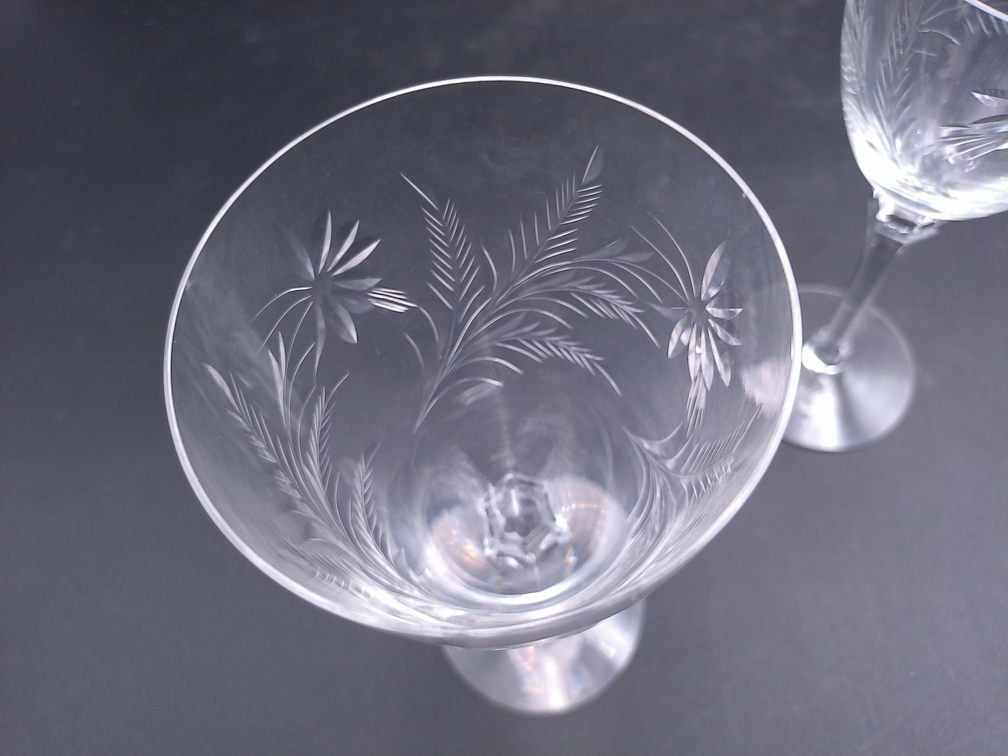 Crystal Glasses Lot  of 2  Water Wine Goblet