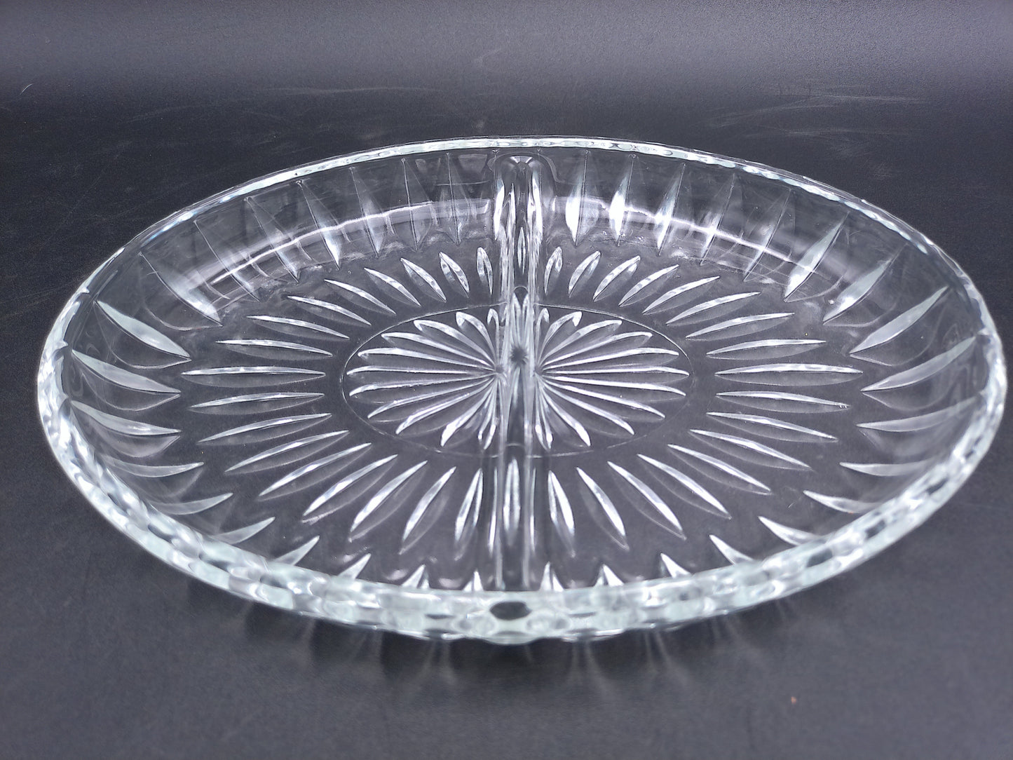Gold Plated small set of 2 bowls and Divided Glass Serving Tray Dish Bowl   Circle