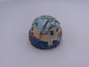 Small Unique Container with Lid Colorful Art