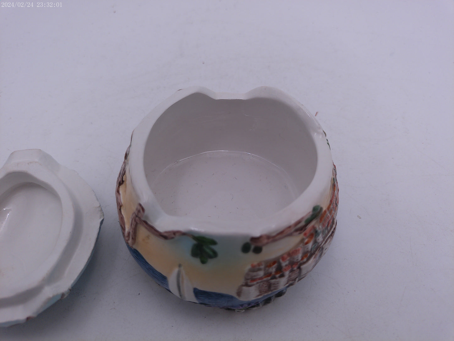 Small Unique Container with Lid Colorful Art