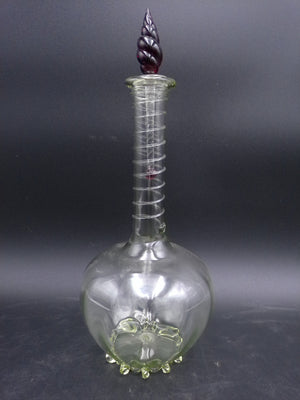 JULISKA Hand Blown Twisted Modern Clear Glass Sculpture Decorative Accent Vase