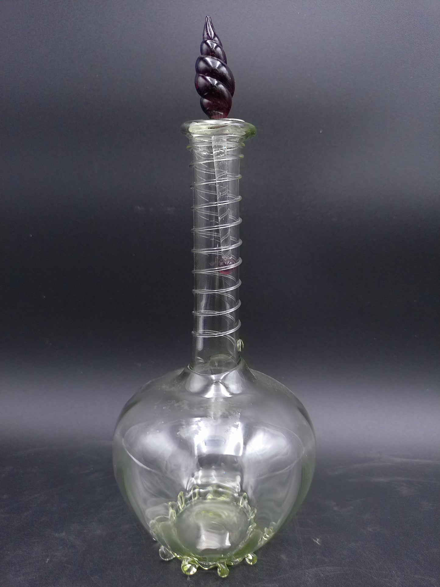 JULISKA Hand Blown Twisted Modern Clear Glass Sculpture Decorative Accent Vase