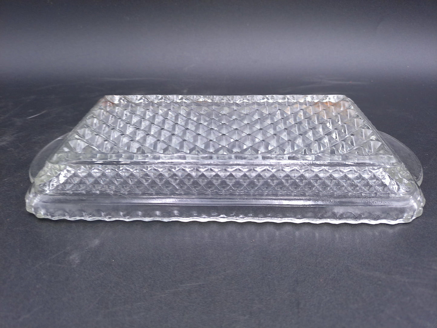 Anchor Hocking Glass Co. WEXFORD Crystal  Rectangular Tray and  2nd tray