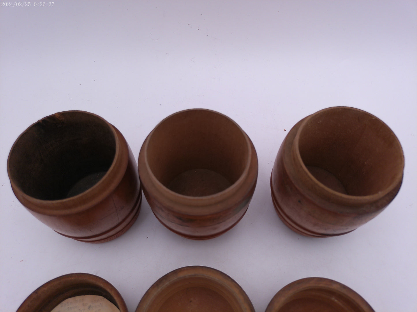 Lot of 3 Antique Treen Small Barrels Container Humidor