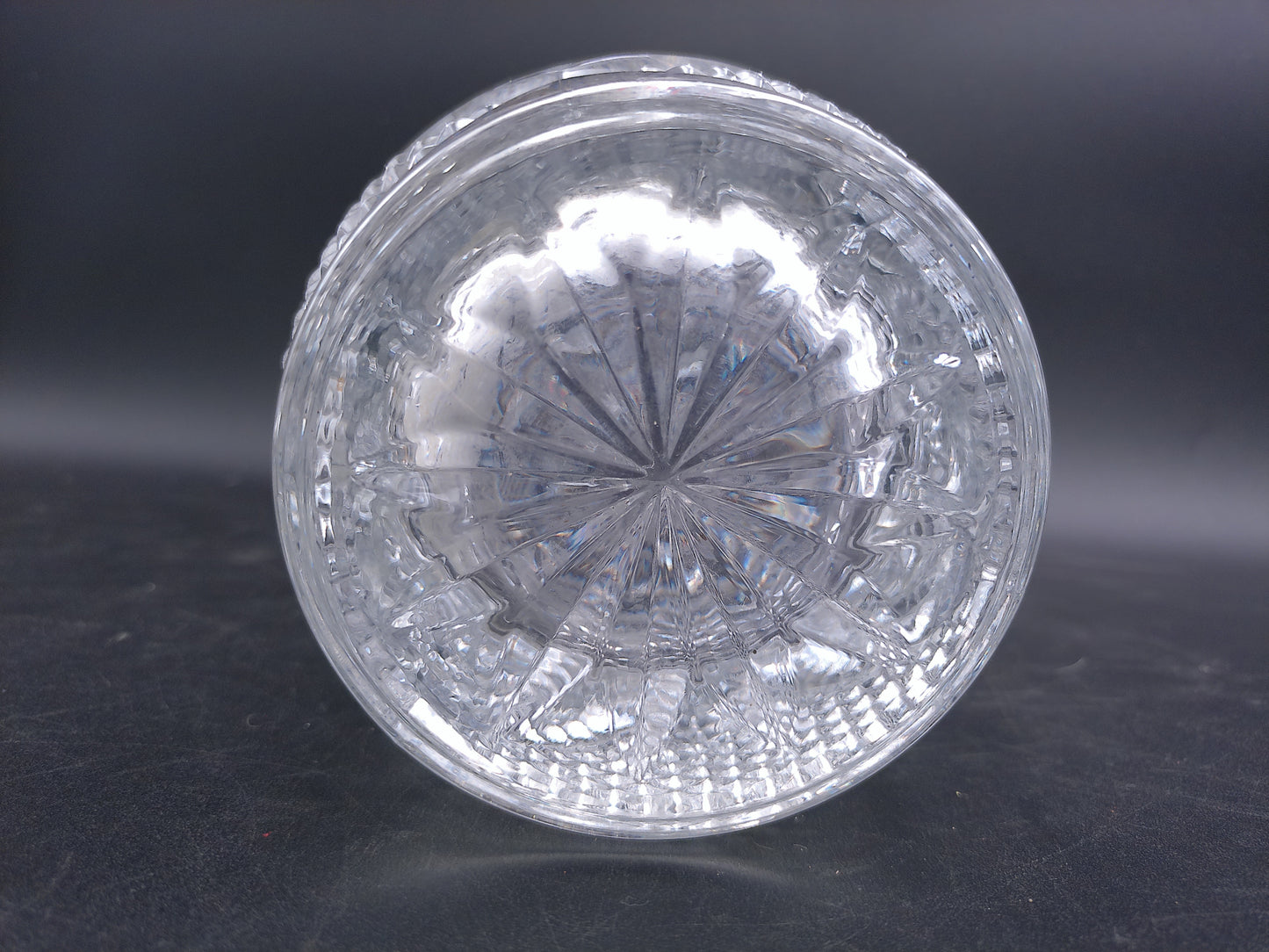 Crystal Clear Glass Vase  Beautiful Floral Design Patterns Vintage