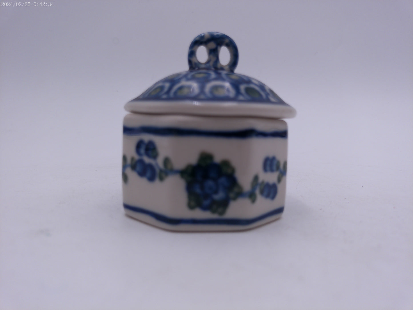 Mini Pretzel Box  Jar -Ceramic Painted  MCP Three Sisters