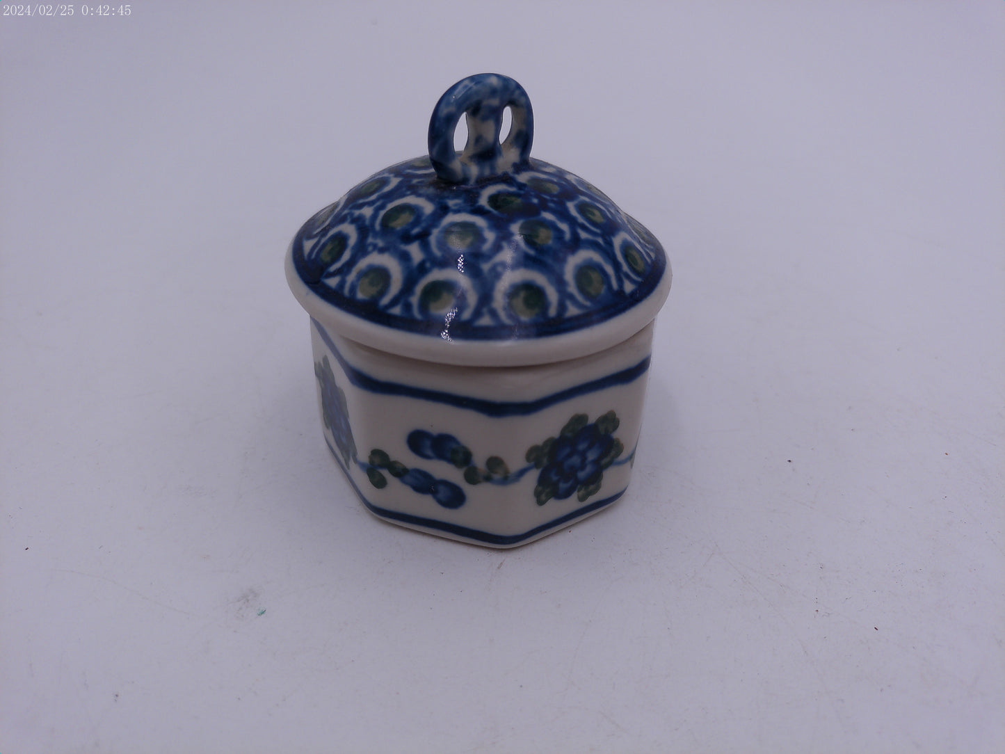 Mini Pretzel Box  Jar -Ceramic Painted  MCP Three Sisters